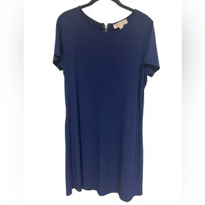 Michael Kors Blue Tunic Short Sleeve Crew Neck Relaxed Top